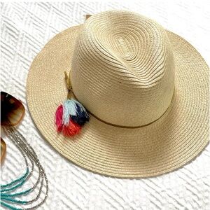 Dorfman Pacific Boho Tassel Beach Hat.